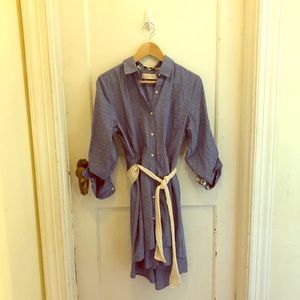 Anthro Isabella Sinclair blue and white dress